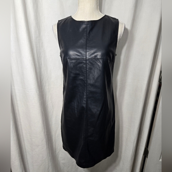 5/48 Dresses & Skirts - 5/48 Sleeveless Faux Leather Mini Dress Black Sz Small NWT